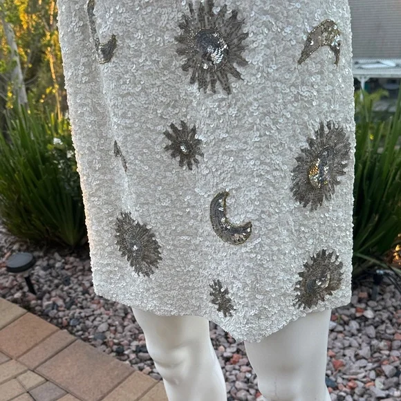 Show Me Your Mumu Let's Go Mini Dress in the White Celestial Sequins - Picture 8 of 11